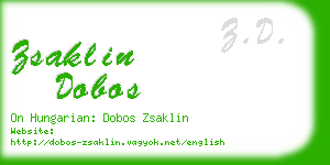 zsaklin dobos business card